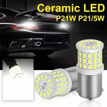 Керамические светодиодные лампы 1156 Ba15S P21W 1157 Bay15D P21/5W Светодиодные лампы R5W R10W Автомобильные указатели поворота Стоп-сигналы Белый Красный Желтый 12 В Red-1156 красный
