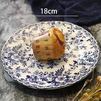 Керамические тарелки Подглазурные цветные тарелки Обеденные тарелки в стиле «растительный цветок» Винтажные керамические тарелки Стейк Паста Посуда Столовая посуда Главная