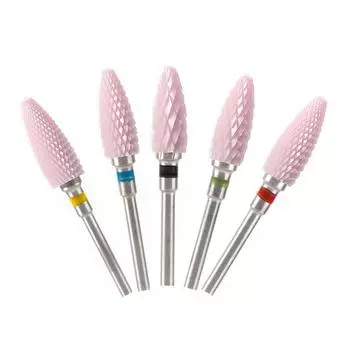 Керамические твердосплавные сверла для ногтей, вращающиеся фрезы для ногтей, фрезы для ногтей, электрическая дрель для маникюра, педикюра, инструменты для удаления 5pcs-1
