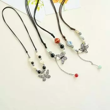 Керамические украшения, длинное ожерелье в виде цепочки для свитера, женские украшения в этническом стиле в старинном стиле