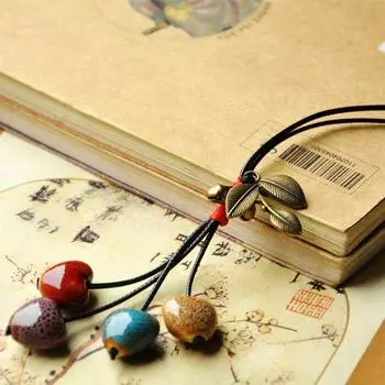 Керамические украшения Love Sweater Chain Женское ретро-ожерелье в этническом стиле