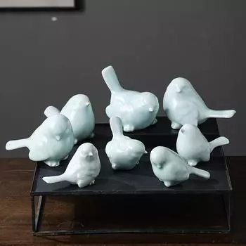 Керамические украшения в виде птиц в скандинавском стиле, 3D-скульптура птиц, сказочный сад, ландшафт, домашний декор, гостиная, офис, рабочий стол, ремесла