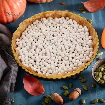 Керамические утяжелители для пирогов, бобы для выпечки, 1,1/2,2 фунта, многоразовые, 10 мм, натуральная керамическая посуда с контейнером, термостойкий инструмент для выпечки пирогов, пирожных 500g