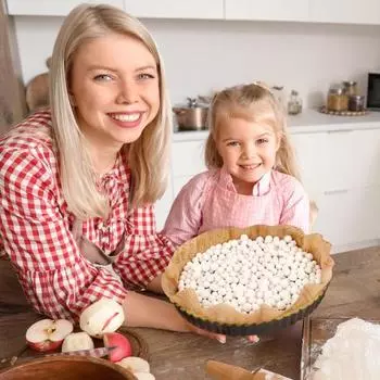 Керамические утяжелители для пирогов, бобы для выпечки, 1,1/2,2 фунта, многоразовые, 10 мм, натуральная керамическая посуда с контейнером, термостойкий инструмент для выпечки пирогов, пирожных 500g