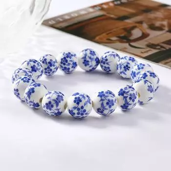 Керамический браслет-цветок из бусин, женский, ретро, среднего и высокого класса, простой браслет из Цзиндэчжэня.