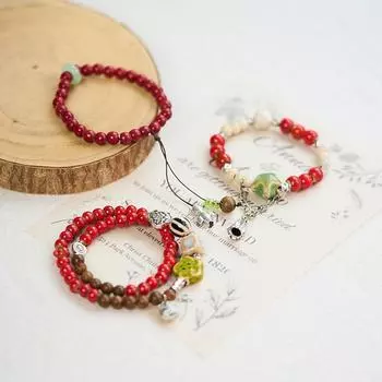 Керамический браслет красной серии Свежие и универсальные украшения из бисера ручной работы