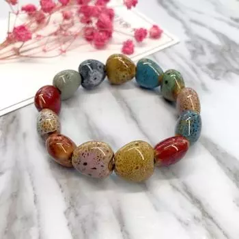 Керамический браслет с глазурью «цветок», ретро многоцветный керамический браслет, милый парный мужской и женский браслет, универсальные аксессуары