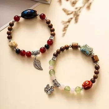 Керамический браслет в этническом стиле, браслет для девочек-студенток, серия «Лес бабочек», простые универсальные украшения