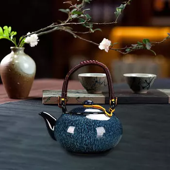 Керамический чайник для кипячения воды, замена печи, китайские чайники для кухни на открытом воздухе, дома blue1