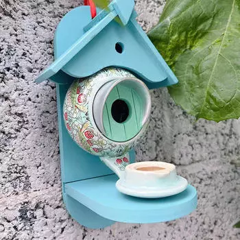 Керамический чайник для сада, подвесная кормушка для птиц, скворечник для колибри 12x11x22 см, аксессуары, универсальные для Style A