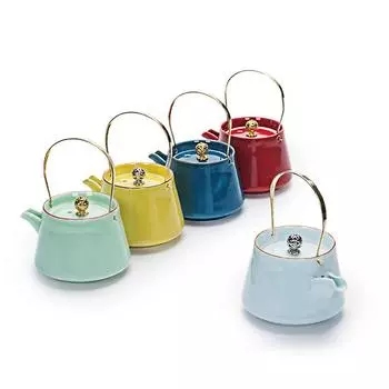 Керамический чайник для заваривания чая в стиле селадон, 240 мл, чайник в японском стиле, чайник пуэр, бытовой чайный сервиз, один заварочный чайник, керамический чайник в виде цветка