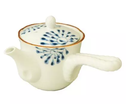 Керамический чайник Hamato Hasami Ware Tetsuzan, маленький, стальной, с заварочным чайником Gosu Octopus Arabesque 324208, белый (Включая нержавеющую сталь) белый