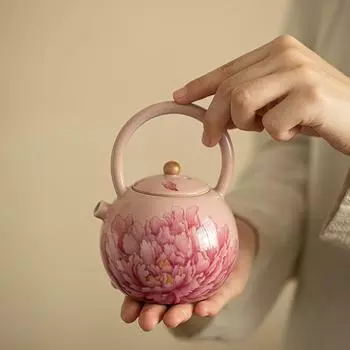 Керамический чайник Jingdezhen Peony Чайный сервиз Kung Fu Аксессуары для чайника Stuffy