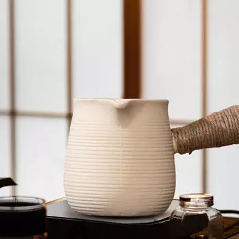 Керамический чайник на 700 мл, глиняный чайник, фермерский дом с вкладышами и ручкой, обернутой веревкой. gradient color