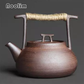 Керамический чайник ручной работы из Цзиндэчжэня – 300 мл ретро-квадратная посуда с ручкой для чая и кофе в стиле кунг-фу A