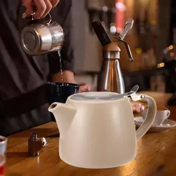 Керамический чайник с цветущими листьями, чайник для сока, кофе, сейф с ситечком, чайник для барбекю Color A