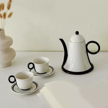 Керамический чайник с набором чашек, фарфоровый чайный горшок для рассыпного чая кунг-фу для дома with 4 cups