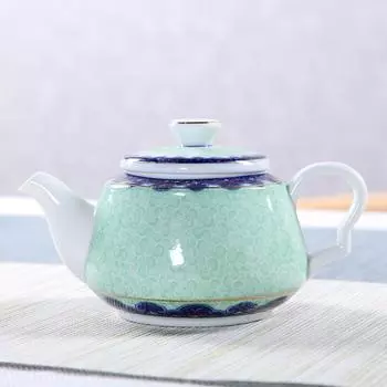 Керамический чайник синего и белого цвета, ручной работы, антикварный чайник для заваривания чая