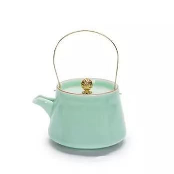 Керамический чайник в японском стиле селадон – креативный фарфоровый чайник с ручкой для дома и офиса, кунг-фу чай A