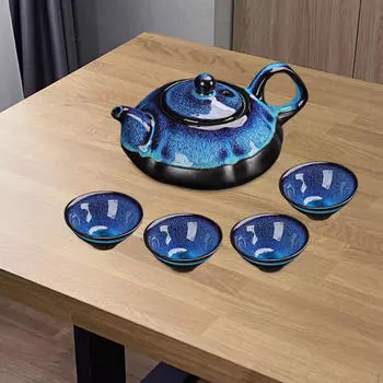 Керамический чайный сервиз, чайник, поделки, подарок, винтажный дизайн, чайник и чашка, наборы посуды для 13cmx6cm 7cmx3cm_Hats and cups