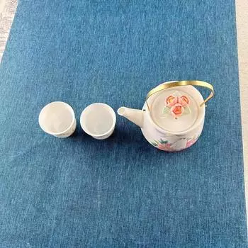 Керамический чайный сервиз из 3 предметов включает в себя 1 чайник и 2 чайные чашки, фарфоровый чайник из баранины и нефрита, милый кролик, чайник для дома, ресторана, отеля, офиса, чайные аксессуары, подарки F Ceramics