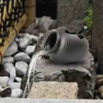 Керамический циркулирующий фонтан-кувшин, настольное украшение, универсальный, 8,8x8,3x7,5 см, для ландшафтного декора