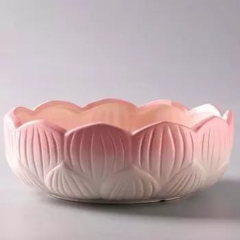 Керамический цветочный горшок Горшок для цветов нарцисс Дно без отверстий Водяная лилия керамическая чаша Гидропонные сосуды 1 шт. Украшение дома 14x5.5cm