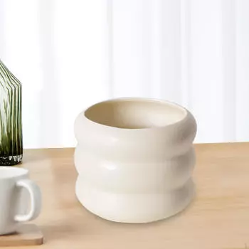 Керамический цветочный горшок с дренажным отверстием, украшение для балкона, многофункциональное, ручная работа 10.5x8.5cm