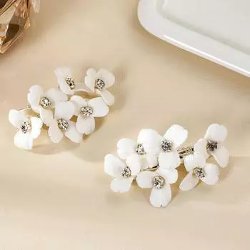 Керамический цветок маленькая изысканная шпилька для волос европейская красивая романтичная милая невеста макияж фото аксессуары золотой