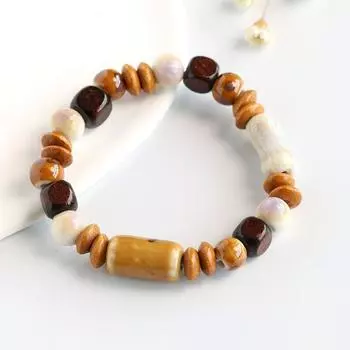 Керамический Цзиндэчжэнь Деревянная бусина Свежий парный браслет Yellow Beams