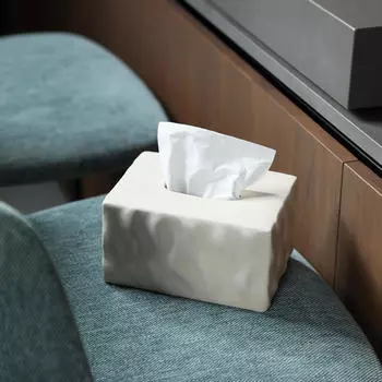 Керамический держатель для хранения косметических салфеток в гостиной коричневый