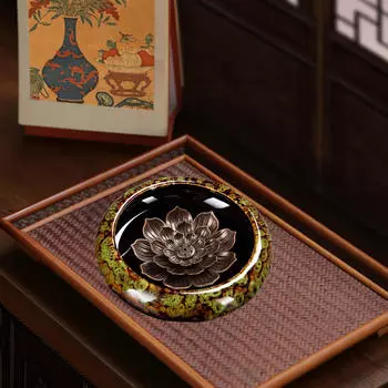 Керамический держатель для палочек благовоний и конусов зелёный