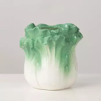 Керамический держатель для ручек, скульптура капусты, домашний органайзер, статуя, ручки, горшок, декор, хранение карандашей