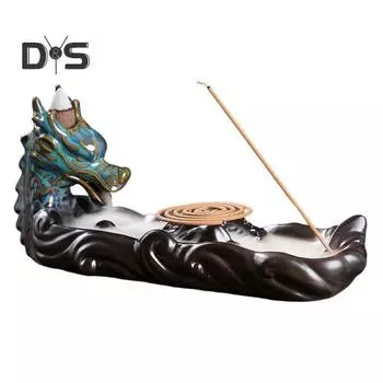 Керамический держатель конуса для благовоний Привлекательная практичная традиционная курильница в форме восточного дракона кофейный