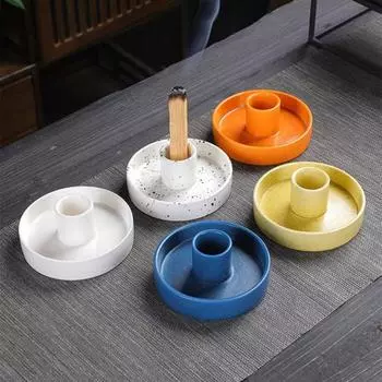 Керамический держатель Palo Santo, прочный, легко моющийся, хорошо сделанный подсвечник для курильницы синий