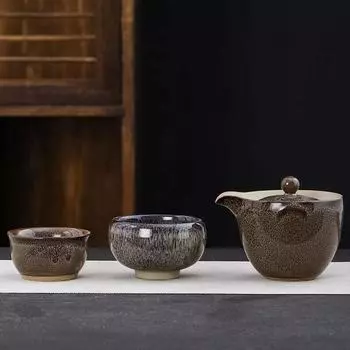 Керамический дорожный чайный набор 1 чайник 2 чашки набор кофейных чашек гайвань шу пуэр чайники для кипячения воды чайная утварь чайники чашки и кружки горшок