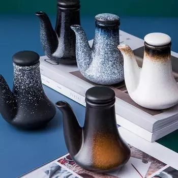 Керамический дозатор для масла и оливок в японском стиле объемом 300 мл, горшочек для соевого соуса, маленькая банка для уксуса, банка для соуса, бутылка для масла, столовая посуда, бутылка для приправ