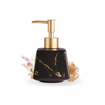 Керамический дозатор жидкого мыла для ванной (260 мл) - Бутылка-дозатор для жидкого мыла с мраморной отделкой для кухни - Дозатор для мыла