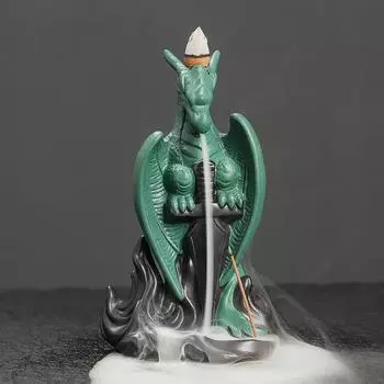 Керамический дракон, водопад, подставка для благовоний, ручной работы, домашний декор, художественное ремесло, настольное украшение для мест для йоги и медитации