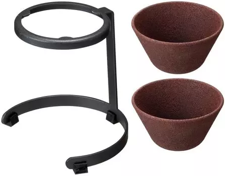 Керамический фильтр для кофе Ishigaki KOCREA 2P Stand Set Circle BK 4497 & коричневый