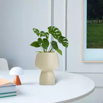 Керамический горшок для растений, украшение полки для цветов, современная ваза для цветов для гостиной, балкона бежевый