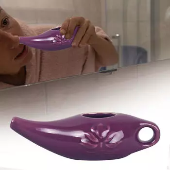 Керамический ирригатор для промывания носа Neti Pot для промывания носа для полоскания фиолетовый