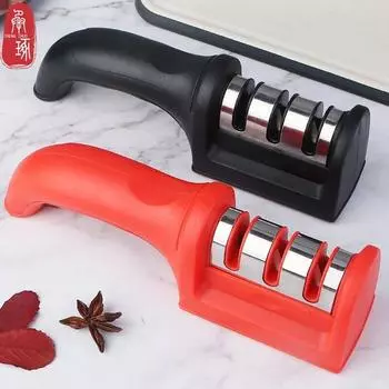 Керамический камень для быстрой заточки из нержавеющей стали, трехступенчатый быстрый точилка для ножей, бытовая точилка для ножей, кухонные гаджеты style1 чёрный