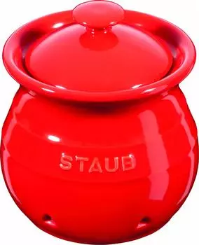 Керамический контейнер для хранения чеснока staub Keeper, можно мыть в посудомоечной машине, японский контейнер для хранения чеснока Чесночная вишня [Авторизованный продукт] 40511-580 вишня