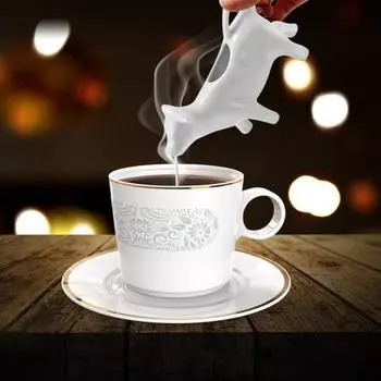 Керамический кувшин для сливок в форме коровы, кувшин для молока для кофе, чая, горячего шоколада, милый Dog