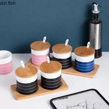 Керамический набор для приправ, банка для приправ, банка для специй, кухонная солонка, контейнер для специй, бутылочки для приправ, емкость для хранения специй