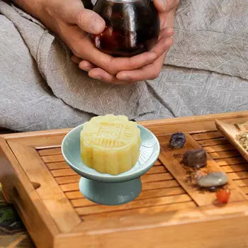 Керамический набор сервировочных тарелок для элегантных обеденных мероприятий зелёный