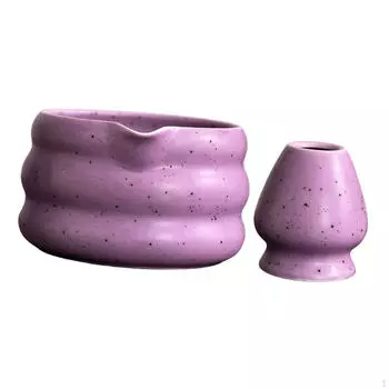 Керамический набор венчиков для матча с чашей и подставкой для приготовления чая синий