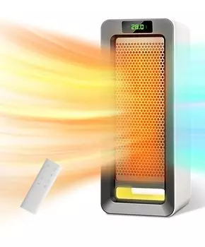 Керамический нагреватель Электрический нагреватель Светодиодный дисплей 3 уровня регулировки температуры воздушного потока ECO Интеллектуальная постоянная температура Теплый воздух Таймер 12 часов Большой воздух