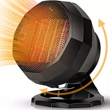 Керамический обогреватель для ванны, 3 режима работы, мгновенный нагрев за 2 секунды, с интеллектуальной системой термостатического управления, мощность 1800 Вт, 25 м2, черный (черный) 20x17x17cm